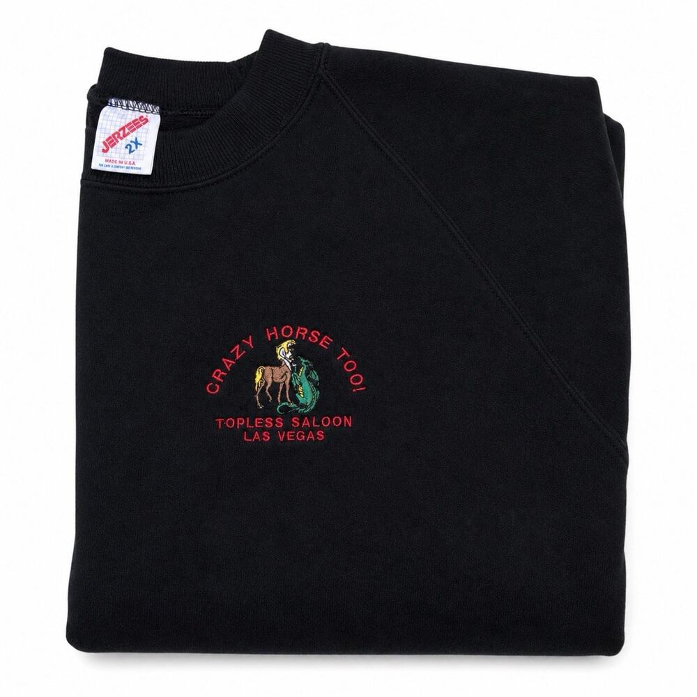 Vintage Crazy Horse Too Las Vegas NV Gentlemen's Club Black Sweatshirt 2XL